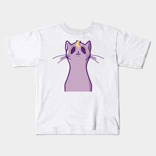 Cute Purple Galaxy Cat, Space Cat Kids T-Shirt
